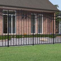 Bonnevie - Clôture de jardin Moderne - Clôture Grillage avec sommet de lance Noir 190 cm BV540303 Noir