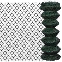 Nvees - The Living Store - Clôture à mailles losangées Acier 1x15 m Vert - Vert