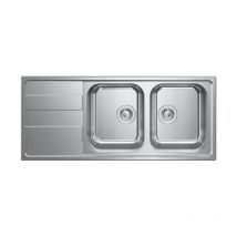 CM - 015727DCSSP Serie Levante 3'' Lavello Acciaio inox satinato da incasso Gocciolatoio a Sinistra 2 Vasche 116X50