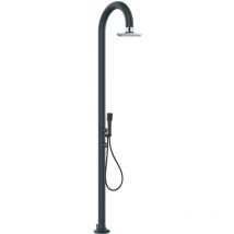 Douche Grise Avec Douchette Lcd Et Pommeau Cm 233x17x17 Sined Luna Alu d Grigia Lcd