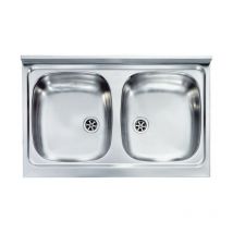 Lavello Inox x Mobile 2 Vasche 80X50 - CM