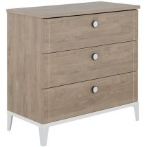 Galipette - Cómoda 3 cajones efecto roble bebé - 95 x 91 cm