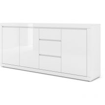 Cómoda bello bianco iv 200 cm blanco mate / blanco brillante