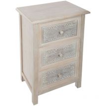 Wellhome - Cómoda cajonera blanca de 3 cajones para tu almacenamiento dimensiones l. 48 x p. 34 x h. 80 cm - Blanco
