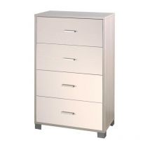 Cómoda de dormitorio con cuatro cajones Olmo blanco 70x41x h112 cm