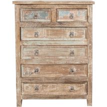 Cómoda de madera maciza reciclada acabado envejecido