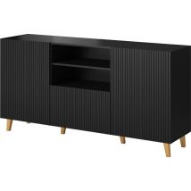Cómoda pafos 150 cm frente fresado negro mate