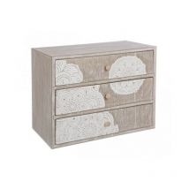 Yes Everyday - Cómoda Shiva sobre encimera de 3 cajones en madera 28,5x17xh20,5 cm