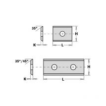 790.150.00 Cuchilla Hw-Hc 2 Cortes 35° 15x12x1.5