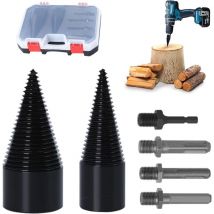 Fendeur de Bois, Cône de Forage Fendeur de Bûches 42 mm et 32 mm, Vis Conique Bois pour Perceuse étagée Coupe Bois de Chauffage Fendeur de bûches
