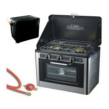 CO-01 Gaskocher 2 flammig mit Backofen Ofen Gasherd Probangas