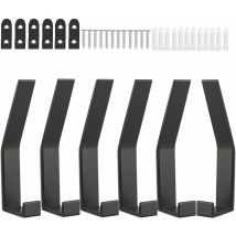 Junjun - Coat Hook 6 Pieces Black Wall Coat Rack Coat Hooks Wall Hooks Double Hook Towel Holder Bathroom Coat Hooks Black Wall Hooks for Jackets Coats