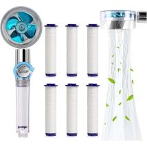 Coavas Duschkopf, Anti-kalk-wasserspar-duschkopf, Hochdruck-propeller-duschkopf Mit Dreistufigem Filtersystem Und 6 Austauschbaren Pp-baumwollfiltern 
