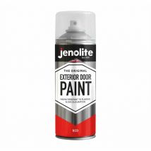 Red - 1 x 400ml Aerosol Jenolite Exterior Door Paint Aerosol Spray - Red - Metal & Wood Doors & Garage Doors