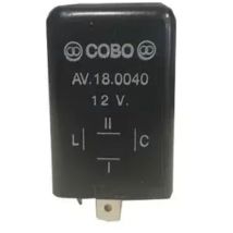 Cobo Av.18.0040.01 4-poliges Elektronisches Relais Mit Summer, Schwarz, 12 V