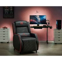Home Detail - Cougar Black With Red Trim Gaming Recliner