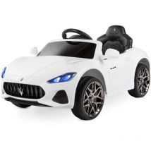 Playkin - Coche de batería 12V niños 3-8 años maserati white oficial mando control remoto
