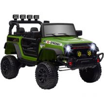 Aiyaplay - Coche Eléctrico Para Niños De +3 Años Carro Eléctrico Infantil Con Batería 12v Mando A Distancia Faros Led Bocina Música Verde