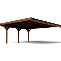 Cerland - forest style - Cochera Adosable Doble Victor 30,9 m² (6,02 x 5,11 x 2,52 m) – Madera de Pino Tratada – Techo de Policarbonato –