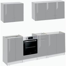 Cuisineandcie - Cocina completa eco Gris Brillo 240 cm