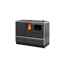 Sannover - Cocina de pellets con horno Calefacción (4,8 kW) + Caldera (15,2 kW) 20 kW Gris antracita