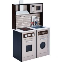 Cocina Negra de Juegete de Madera con Accesorios Teamson Kids TD-12968D