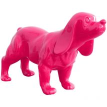 No Brand - Figurine Décorative Chien Cocker Épagneul Kuatéh en Polyrésine 37x14x25 cm Rose