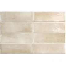 Carrelage sol / mur effet zellige bejmat marocain 5X15 cm crème beige brillant 5X15 cm coco canvas wall (vendu par boite de 0,50m2)