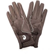 Coco Equestrian Brown (s) Ladies Breathable Synthetic Leather Horse Riding Gloves