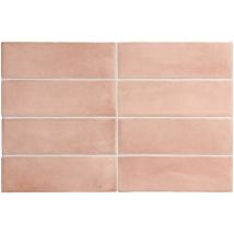 Carrelage sol / mur effet zellige bejmat marocain 5X15 cm rose mate 5X15 cm COCO ORHARD PINK MATT (vendu par boite de 0,50m2)