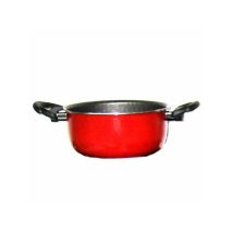 Casserole 20 cm – Cocotte à 2 anses – Aluminium antiadhésif rouge – Zanetti