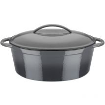 GSW - Cocotte fonte massive grey shadow - 33 x 25 cm - Ovale - Induction - Gris