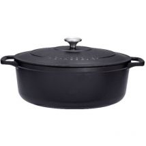 Chasseur - Cocotte ovale en fonte émaillée 25cm noire sublime puc472501