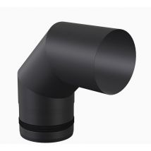 Codo 90o de acero inoxidable para estufa - Ø 80 mm - Negro