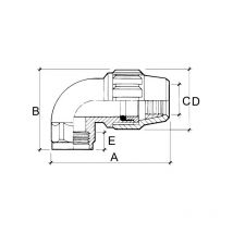 Codo 90° rosca hembra pe J-71 Jimten Medidas: Ø90mm x 3'