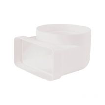 Vecamco - Codo de 90° rectangular/circular blanco Blanco 55×220 /ø 125 - Blanco