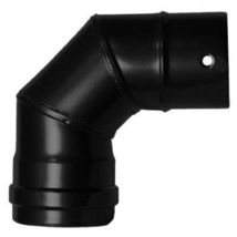 Ofenbogen 80mm schwarz verglast 90o 1,2mm Pellet