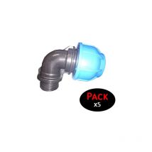 Irritec - Codo macho pe 32mm (Pack de 5 unidades) Codo macho fabricado en polietileno de 32mm x 1' Producto de alta calidad con certificado Aenor.