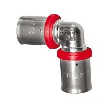 Codo para Tubo multicapa 25 mm, uso con maquina prensadora, gris