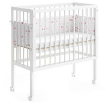 Lit bébé Sophie, Blanc, 94 x 90 cm 2 rails latéraux, Vitalispa