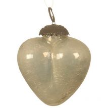 Coeur en verre à suspendre 7,5 cm.