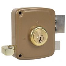 Isé - cofan cerradura sobreponer c/cerradero 100mm izquierda , Cerradura sobreponer. Palanca de acero. Cilindro redondo más 3 llaves (2 vueltas).