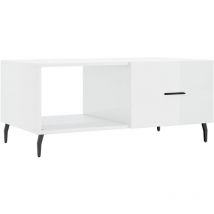 Coffee Table High Gloss White 90x50x40 cm Engineered Wood vidaXL