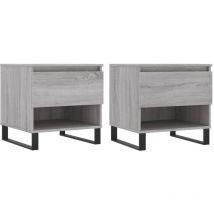 Jinlefu - Coffee Tables 2 pcs Grey Sonoma 50x46x50 cm Engineered Wood vidaXL