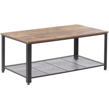 Coffee Table Industrial Design 1 Shelf Dark Wood Tabletop Black Frame Aston - Dark Wood