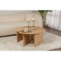 Table Basse - Chêne, Luxe Naturel, 90x90x41 cm Idéale pour Salon et Salle de Séjour
