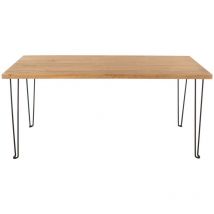 Home Source - Coffee Table Solid Wooden Living Room Furniture Metal Hairpin Legs Industrial