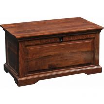 Massivmoebel24 - Coffre 90x50 Acacia laqué Nougat oxford 323