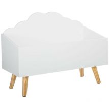 Coffre à jouets en bois pour enfant nuage blanc.