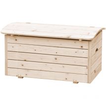 Timbela - Coffre à jouets en bois pour enfants - Coffre en bois pour jardin 80 x 50 x H47 cm - Boîte de rangement pour jouets pour une utilisation